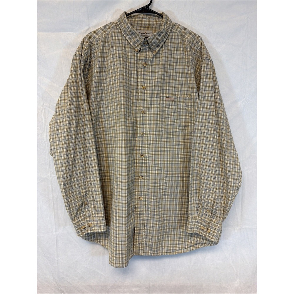 Carhartt Shirt Men's XXLT Plaid Long Sleeve Heavyweight‎ Button Down XXL Tall